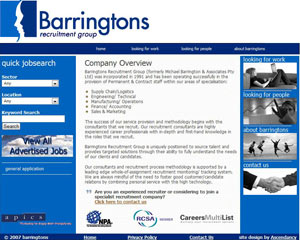 Barringtons Website Homepage